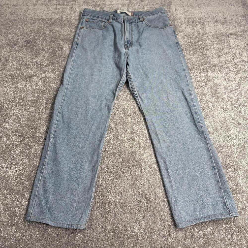 Levis 505 Jeans Mens 34x29 Blue Light Wash Denim Straight Regular Fit 5 Pocket